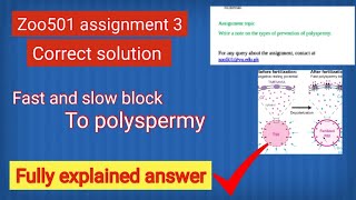 Zoo501 assignment 3 correct solution  fast and slow block to polyspermy zoo501 vu easylearning [upl. by Vinia812]