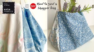 Cómo coser un bolso tipo Shopper bag reversible con patrón gratis 👜 [upl. by Tedra65]