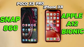 SPEEDTEST POCO X3 PRO SNAP 860 vs iPhone XR A12 Bionic KẾT QUẢ GÂY SỐC [upl. by Yrelav448]