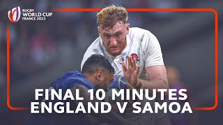 Relive a tense final last 734  England v Samoa  Rugby World Cup 2023 [upl. by Noyart]