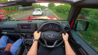 Mahindra Thar roof down  POV drive  Soft top AT  highway run [upl. by Atinyl969]