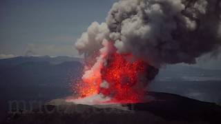 Gunung Ibu volcano  Eruptions at night [upl. by Dahraf]