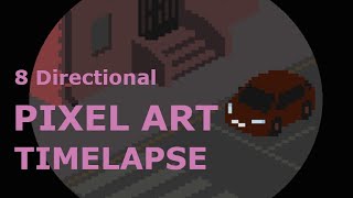 8 Directional Isometric Pixel Art  Red Car  Timelapse [upl. by Giesecke834]