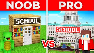 JJ And Mikey NOOB vs PRO SCHOOL HOUSE Build Challenge in Minecraft [upl. by Adivad391]