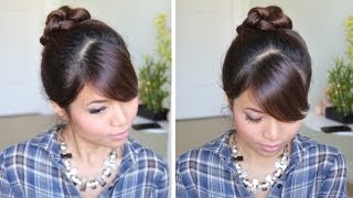 Knotted Hair Bun Updo Hairstyle for Long Hair Tutorial [upl. by Acinomaj]