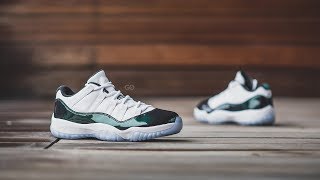 Air Jordan 11 Retro Low quotEmeraldquot Iridescent Review amp OnFeet [upl. by Nolaj]