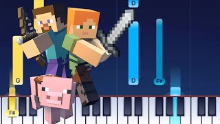 Minecraft  Sweden  Medium Piano Tutorial [upl. by Libby]