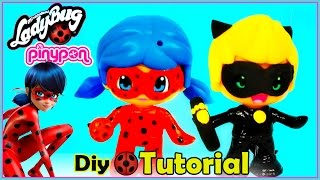 Ladybug  Tutorial transforma tus pinypons en Ladybug y Chat noir  DIY [upl. by Suravat559]