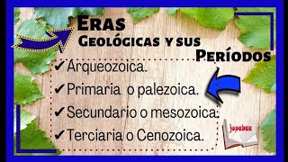 👉ERAS GEOLÓGICAS y sus periodos  arqueozoica paleozoica mesozoicacenozoica Eras geologicas [upl. by Reinhart]