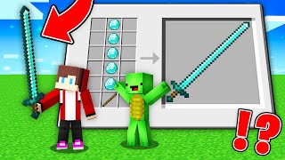 JJ and Mikey Crafting the LONGEST DIAMOND SWORD  Minecraft Maizen [upl. by Burney]