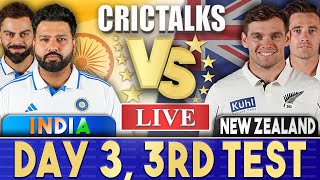 Live IND Vs NZ Day 3  3rd Test  Live Scores amp Commentary  India vs New Zealand  Last 20 [upl. by Sherman178]