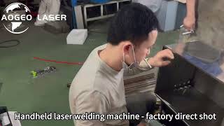 AOGEO handheld laser welding machine for welding stainless steel box [upl. by Dusza]