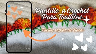 Puntilla a Crochet  Toallitas Tejidas 🤗🧶puntadas Fáciles  Servilleteras [upl. by Nepsa]