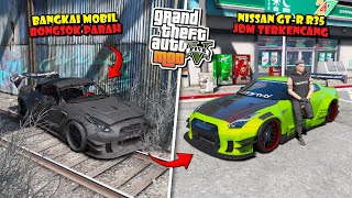 RESTORASI DAN MODIFIKASI MOBIL NISSAN GTR R35 LBWK YANG SUDAH RONGSOK TERBANGKALAI  GAME GTA 5 [upl. by Pardner]