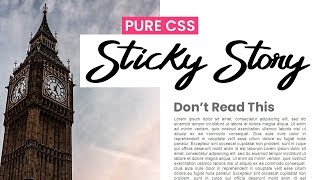 Sticky Story  Pure Html CSS Sticky Banner On Top [upl. by Kancler]