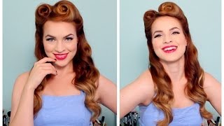 1940s  50s Pinup Hair and Makeup [upl. by Sinclare]