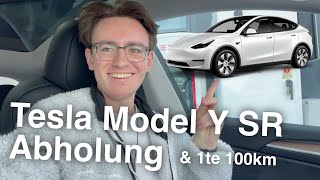 Tesla Model Y SR 2023 Abholung amp ersten 100km [upl. by Ydnagrub645]