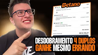 😱 DESDOBRAMENTO 4 DUPLOS  Ganhe com Múltiplas mesmo errando  BET365 E BETANO [upl. by Samul]