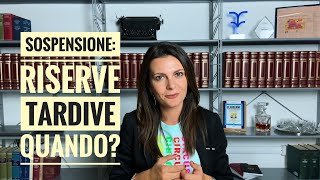 APPALTI Sospensione lavori riserve tardive quando [upl. by Nakada287]