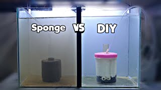 Sponge Filter VS Homemade Filter  Fish Tank Filter [upl. by Anirod]