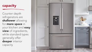 KitchenAid® Counter Depth vs Standard Depth Refrigerators [upl. by Lenoj496]