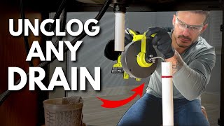 How to Unclog a Drain with the RYOBI 18V ONE Drain Snake [upl. by Hayouqes]