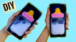 DIY LIQUID PHONE CASE  Baby bottle with milk [upl. by Ytteb461]