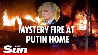 Mystery fire breaks out at Putin family home near Moscow Russia [upl. by Camilo]