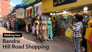 Mumbai Walk Bandra Hill Road Shopping Walking Tour Bombay India [upl. by Niwroc117]