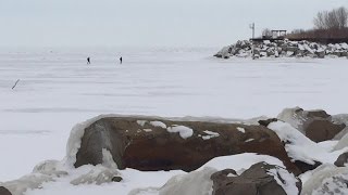 Filming a movie on a frozen Lake Erie [upl. by Najtsirk]