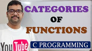 55  CATEGORIES OF FUNCTION DEFINITIONS  C PROGRAMMING [upl. by Melvina]