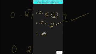 Trick to Convert a NTR decimal number in the form pq in 3 seconds mathstricks trickshots tricks [upl. by Ikkela683]