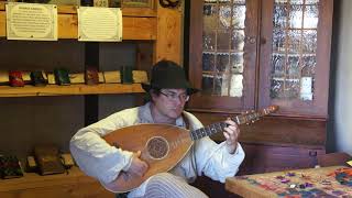 Medieval lute music  Saltarello Playing Lute guitar or German lute at Narva Castle Estonia [upl. by Fechter]