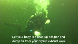 Ocean Quest Dive Centre  How to Recover from a Feet First Ascent with Drysuit  Swimming U [upl. by Atnad]