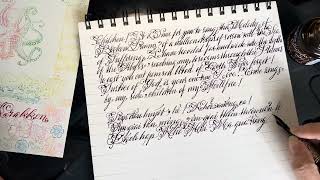 Writing Relaxation  No Talking  Dip Pen  Calligraphy Bilingual [upl. by Cristina]