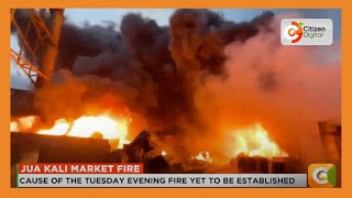 Fire burns down stalls near City Stadium in Nairobi [upl. by Puett379]