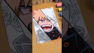 Drawing Bakugo Katsuki 😊 MY HERO ACADEMIA  Stained Art 🎨 shorts drawing myheroacademia [upl. by Aynekat]