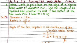 Q6 Ex 92 Perimeter and area Class 7 Maths Ex 92 Qno6 Perimeter and area Class 7 Maths new book [upl. by Elisabet441]