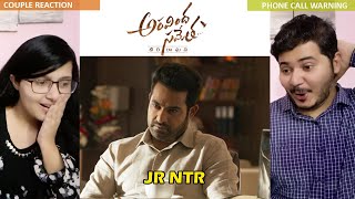 Couple Reaction on ARVIND SAMETHA CALL WARNING SCENE  Jr NTR POOJA HEDGE [upl. by Bensen585]