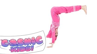 Half Handstand  Cosmic Kids yoga posture of the week [upl. by Kernan]