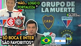 IMPRENSA ARGENTINA PREOCUPADA COM FORTALEZA INTERNACIONAL E CORINTHIANS NO SORTEIO DA SULAMERICANA [upl. by Kristien]