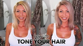 Tone Your Hair at Home Cancel Out YellowOrange [upl. by Mendez]