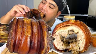 LECHON BELLY ROLL MUKBANG  LECHON BELLY OVEN RECIPE  FILIPINO FOOD  MUKBANG PHILIPPINES [upl. by Larrej916]