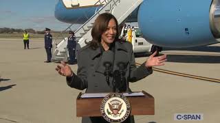 KAMALA HARRIS condemns Trump comments that guns should be trained on Liz Cheney face quotdisqualifyingquot [upl. by Ateval101]