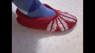 tuto tricot  tricoter des chaussons femme taille 38385 [upl. by Lyontine]