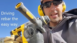 Rebar in rocky soil with SDS hammer drill [upl. by Erialc511]