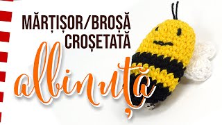 Martisor brosa albinuta crosetata amigurumi  Tutorial mărțișor începători [upl. by Dorri]