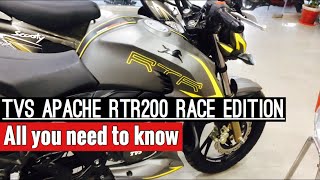 Tvs apache RTR200 4V Race edition Detailed review [upl. by Blader]