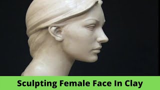 Sculpting female head in water based clay  Sculpting demo [upl. by Rysler574]