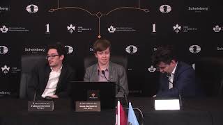 Postgame Press Conference with Ian Nepomniachtchi and Fabiano Caruana  Round 14  FIDE Candidates [upl. by Sutniuq781]